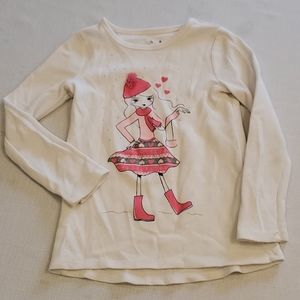 Girls winter long sleeve waffle shirt - size 6